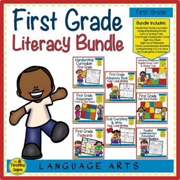 Preview of First Grade Literacy Bundle:  Handwriting, Assessments, Sight Words & Writing