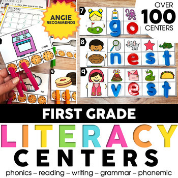 Preview of 1st Grade Literacy Centers Bundle - Science of Reading - Phonics Reading Writing
