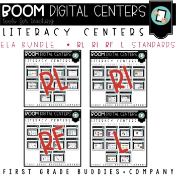 Preview of 1st Grade Literacy Centers Digital BOOM CARDS™ ( Year Long Bundle )