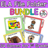 1st Grade Literacy File Folder Bundle | Reading Centers | 