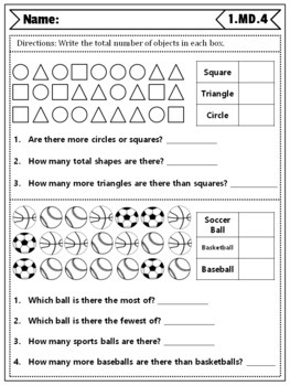 1st Grade MD Quizzes: 1st Grade Math Quizzes, Measurement & Data