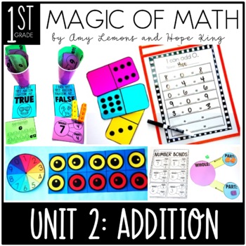 Preview of 1st Grade Magic of Math Activities for Addition Strategies, Facts, Word Problems