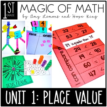 Preview of 1st Grade Magic of Math Activities for Place Value, Counting, Comparing Numbers