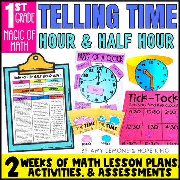 Preview of 1st Grade Telling Time to the Hour & Half Hour Lesson Plans and Math Activities