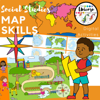 Preview of 1st Grade Map Skills Digital Activities for Google Slides / Google Classroom