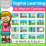 1st Grade March Digital Centers | Phonics and Math | Googl