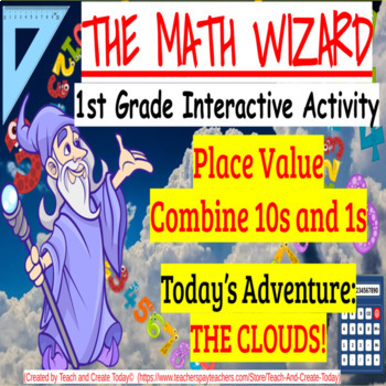 Preview of 1st Grade Math Review Activity and Worksheet Place Value Combine 10s and 1s