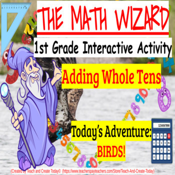 Preview of 1st Grade Math Review Activity and Worksheet Adding Whole Tens