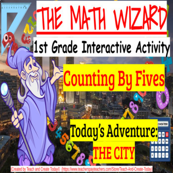 Preview of 1st Grade Math Review Activity and Worksheet  Counting by Fives