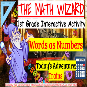 Preview of 1st Grade Math Review Activity and Worksheet  Words as Numbers