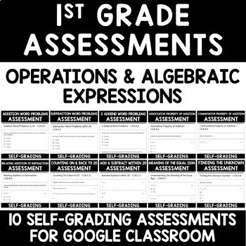 Preview of 1st Grade Math Assessment Operations Bundle for Google Forms™