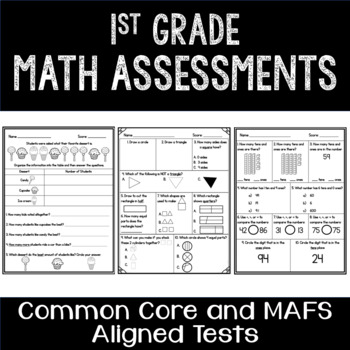 Preview of 1st Grade Math Assessments BUNDLE- Common Core Aligned