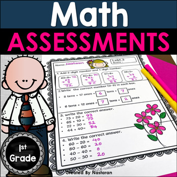 Preview of 1st Grade Math Assessments End of the Year Math Review