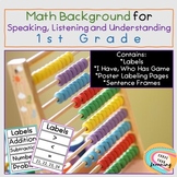1st Grade Math Background to Build Listening, Speaking, an