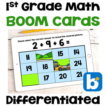 Preview of 1st Grade Math Boom Card Bundle