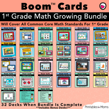 Preview of 1st Grade Math Boom™ Cards Growing Bundle--*Now Complete*