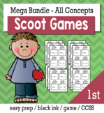 1st Grade Math Bundle  - Scoot Game/Task Cards
