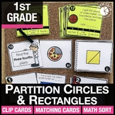 1st Grade Math Centers Equal Shares Circles & Rectangles H