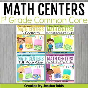 Preview of 1st Grade Math Centers Bundle - Common Core Math Activities and Games