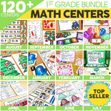 1st Grade Math Centers Bundle - with measurement and shapes