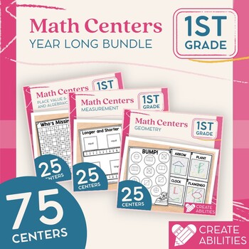 Preview of 1st Grade Math Centers Year Long Bundle