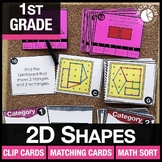 1st Grade Math Centers Review Bar 2D Shapes, Composite Sha