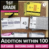 1st Grade Math Centers Addition within 100 Math Review Gam