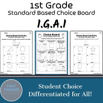 Preview of Math Choice Board Math Activity Distinguish Between Shapes and Non-Shapes