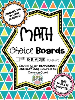 Preview of 1st Grade Math Choice Boards CCSS: Measurement and Data - Distance Learning