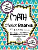 1st Grade Math Choice Boards CCSS: Numbers and Operations 
