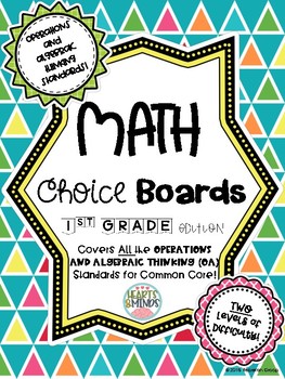 Preview of 1st Grade Math Choice Boards CCSS: Operations and Algebraic - Distance Learning