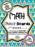 1st Grade Math Choice Boards CCSS: Operations and Algebrai
