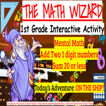 Preview of 1st Grade Math Review Activity and WKST Mental Math Add two #s Sum 20 or less