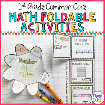 Preview of 1st Grade Math Common Core Foldable Activities Interactive Notebook Worksheets