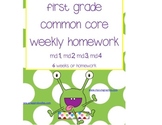 1st Grade Math Common Core Weekly Homework MD (6 Weeks of HW)