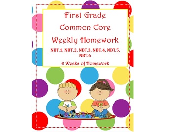 Preview of 1st Grade Math Common Core Weekly Homework NBT (6 weeks of HW)