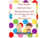 1st Grade Math Common Core Weekly Homework NBT (6 weeks of HW)
