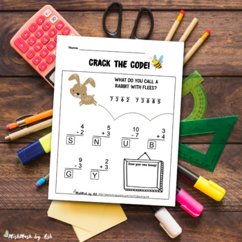Preview of 1st Grade Math "Crack the Code" Easy Addition and Subtraction