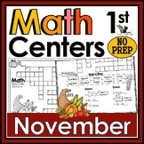 1st Grade Math Crossword Puzzles - November