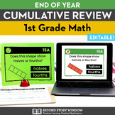 1st Grade Math Cumulative Review Editable Google Slides En