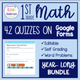 1st Grade Math | 42 Quizzes on Google Forms™ - Full Year! 