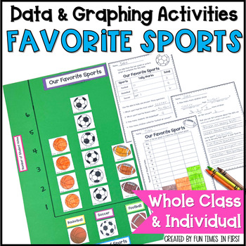 Preview of 1st Grade Math Data & Graphing Activities - Graphing Our Favorite Sports