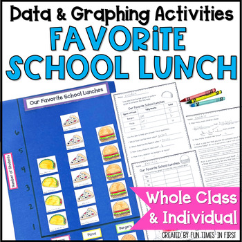 Preview of Math Data & Graphing Activities - Our Favorite School Lunch Graphing