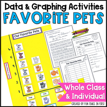 Preview of 1st Grade Math Data & Graphing Activities - Graphing Our Favorite Pets