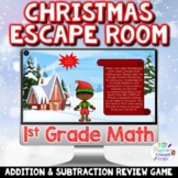 1st Grade Math Digital Christmas Escape Room | Addition an