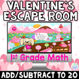 1st Grade Math Digital Valentines Day Escape Room Game Activity