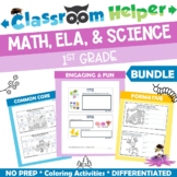 1st Grade Math, ELA, and Science Bundle