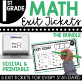 1st Grade Math Exit Tickets (Exit Slips) Bundle | Printabl
