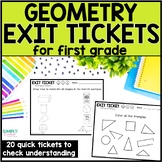 1st Grade Math Exit Tickets Geometry - Exit Slips