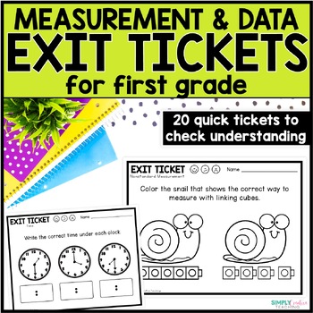 Preview of 1st Grade Math Exit Tickets Measurement & Data - Exit Slips